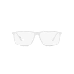 Emporio Armani Men's EA3221 Rectangular Sunglasses, Matte White/Demo Lens, 56 mm for $91